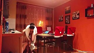 Couple has wild oral sex in kitchen, licking and blowing 😋