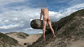 Nude Beach Posing Teases Cock Publicly