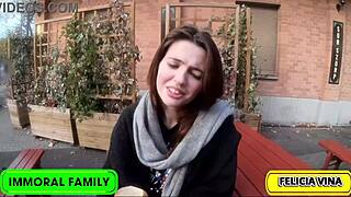 Winter Wonderland Foursome: Pretty Brunette Babe Felicia Vina Gets Her Pussy Licked and Railed Hard by Huge Cocks in Budapest