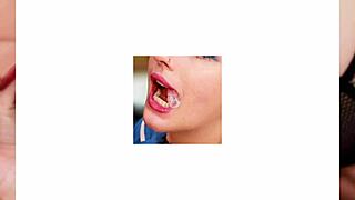 british 18 year old savors ice cream with a naughty cum topping twist.