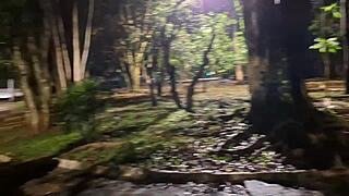 Slut Takes Me to City Square for Naked Cum in Mouth