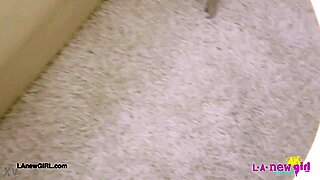 Skinny teen 18+ blonde flaunts her sexy body during a wild photoshoot