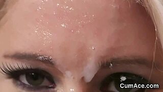 wicked centerfold gets cumshot on face, eats all the spunk 😈