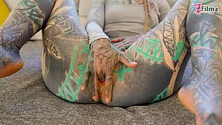 watched this tattooed slut anuskatzz take double anal in wild gangbang with huge facial.