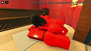 Demon Girl Seduces With Hot Oiled Body In Sauna