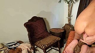 riding a huge dildo with intense toys and dildo action