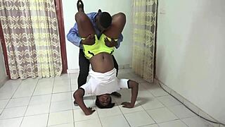 Bent over in the gym, pussy gets assfucked and filled with cum by amateur pornstar