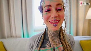 watched this tattooed slut anuskatzz take double anal in wild gangbang with huge facial.