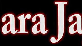 sara jay in dark bikini takes her glass dildo deeply inside her