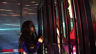 Pornstar brunette in heels gets ass to mouth and facial in group orgy!