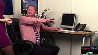 Cfnm voyeur encourages jerker duo while teasing body