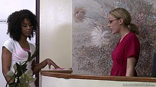 Misty Stone intensely fingerfucks her patient in the hospital