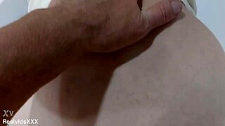 Standing Doggystyle Action with Mature Wife in Bathroom POV Scene