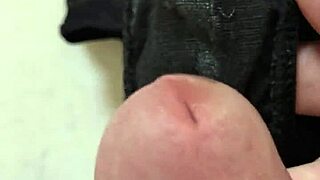 I placed my cock on my girlfriend's dirty panties!