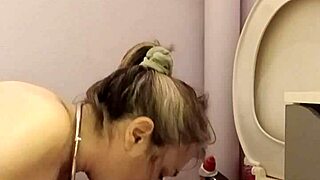 Slave girl slapped and humiliated in the toilets with dirty talk