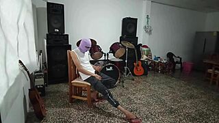 music teacher interacts with student in class