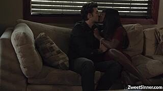 Hot Ebony Babe Ana Foxxx Rides And Goes Crazy Over Her Lover's Huge White Meaty Dick