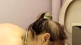 Slave girl slapped and humiliated in the toilets with dirty talk