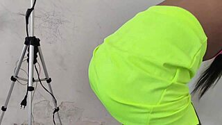 Young skinny with big ass moans in doggy for neighbor