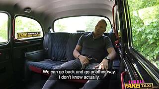 FEMALE FAKE TAXI - MILF GETS BIG TITS FELT AND SQUIRTS