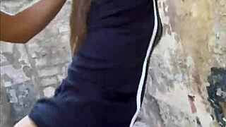 daring public flashing and teen sex at tourist spot pov