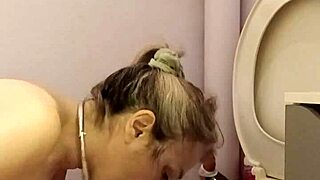 Slave girl slapped and humiliated in the toilets with dirty talk
