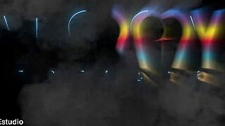 tiny colombia teen lore hot tries her first dap with three big cocks.