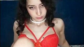 Angel hides while masturbating until explosive finish