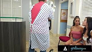 Girlsway - Aroused Doctor Kit Mercer Catches Vanessa Sky & Savannah Sixx Fucking in Hospital