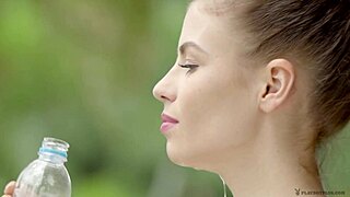 Hilary C strips and jerks off, clothes ripped in total ecstasy!