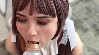 she’s rocking a diaper cosplay look, looking cute and submissive for solo play. what a delicious reward!