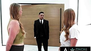 skylar snow and jasmine daze charm client with nuru threesome