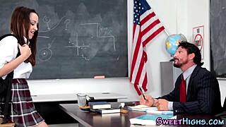 that skinny teen slut in uniform got nailed hard by a monster cock and took a facial