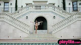 Petite Brunette Reveals Tits