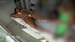 Look At My Pussy Jumping Out Of Bikini During Massage!