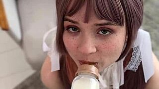 she’s rocking a diaper cosplay look, looking cute and submissive for solo play. what a delicious reward!