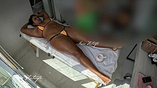 Look At My Pussy Jumping Out Of Bikini During Massage!