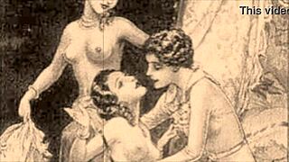 Explore Sensual Vintage Erotic Drawings with Retro Hairy Charm