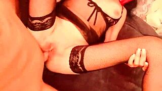 Deep hard in stockings and on knees.