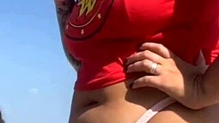 African Woman Gets Tattoo on Beach, Excites Guy Who Asks to See Her Big Pussy