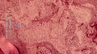 Bare Feet Sensually Play In Sand