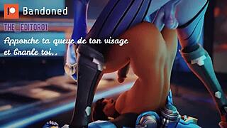 French hentai fatal futa from Overwatch makes you suck her cock in JOI