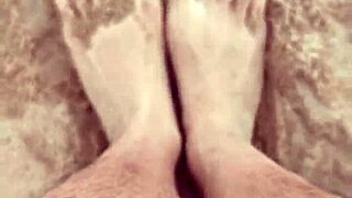 Bare Feet Sensually Play In Sand