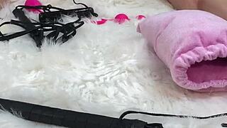 I gave her an amazing oil massage then fucked her tight pussy and asshole with a glass dildo hard, she loved it, sent her home to husband swollen