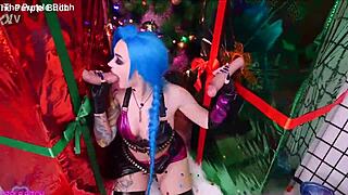 christmas glory hole fun with jinx cosplay babe