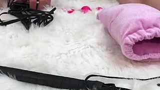 I gave her an amazing oil massage then fucked her tight pussy and asshole with a glass dildo hard, she loved it, sent her home to husband swollen