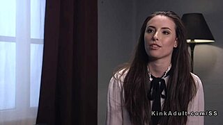 Tied Up Brunette Flogged and Banged in Rough Anal