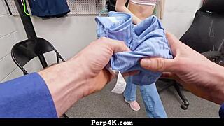 perv security guard pulls out cock for naughty talk