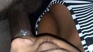 Ebony Amateur Performs Sloppy Routine In Black Setting.