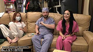 blaire celeste as a nurse gets her shaved pussy blasted with jizz 😏